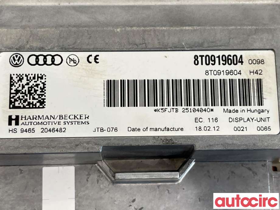Instrument kjørecomputer til Audi Q5 2012-2017 (Type I, Fase 2)  (AUDI|8T0919604B|8T0919604)