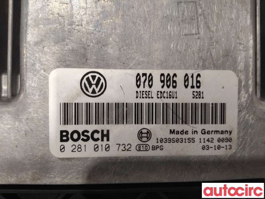 Styreenhet motor til VW Transporter / Caravelle 2003-2009 (Fase 1) (T5) (T5) (VOLKSWAGEN|070997016C|0281010732|070906016)