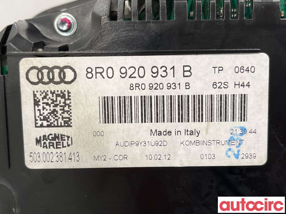 Instrumentpanel til Audi Q5 2012-2017 (Type I, Fase 2)  (AUDI|8R0920931BX|503002381413|8R0920931B)