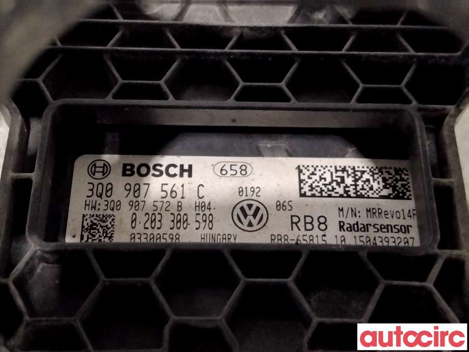 Sensor radar til VW Passat 2015-2019 (Fase 1) (B8) (B8) (VOLKSWAGEN|3Q0907561C|0203300598|3Q0907561E)