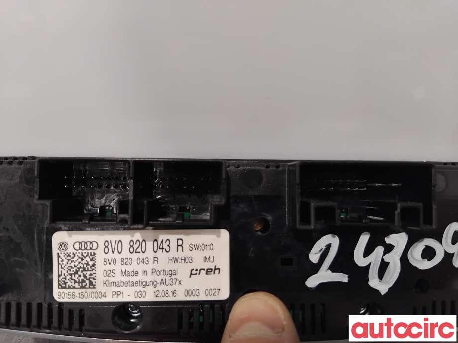 Varmeapparat betjening til Audi A3 2016-2020 (Type III, Fase 2)  (AUDI|8V0820043R|90156-150|8V0820043AQ)