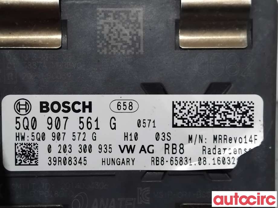 Sensor radar til Audi A3 2016-2020 (Type III, Fase 2) (AUDI|5Q0907561G|0203300935)