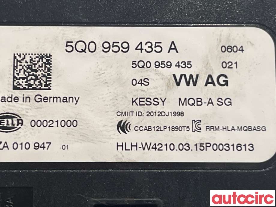 Styreenhet nøkkelfri/keyless til VW Golf VII 2012-2017 (Fase 1)  (VOLKSWAGEN|5Q0959435B|5Q0959435A)