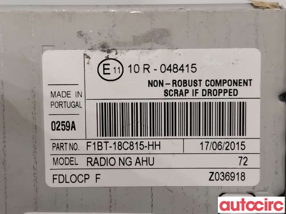 Bilstereo til Ford Transit Custom 2013-2023 (Type I)  (FORD|2335493||F1BT-18C815-HH)