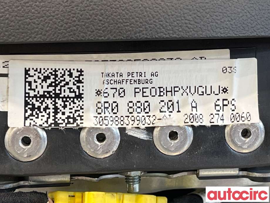 Airbag rattpute til Audi Q5 2008-2012 (Type I, Fase 1)  (AUDI|8R0880201AQ|8R0880201A)
