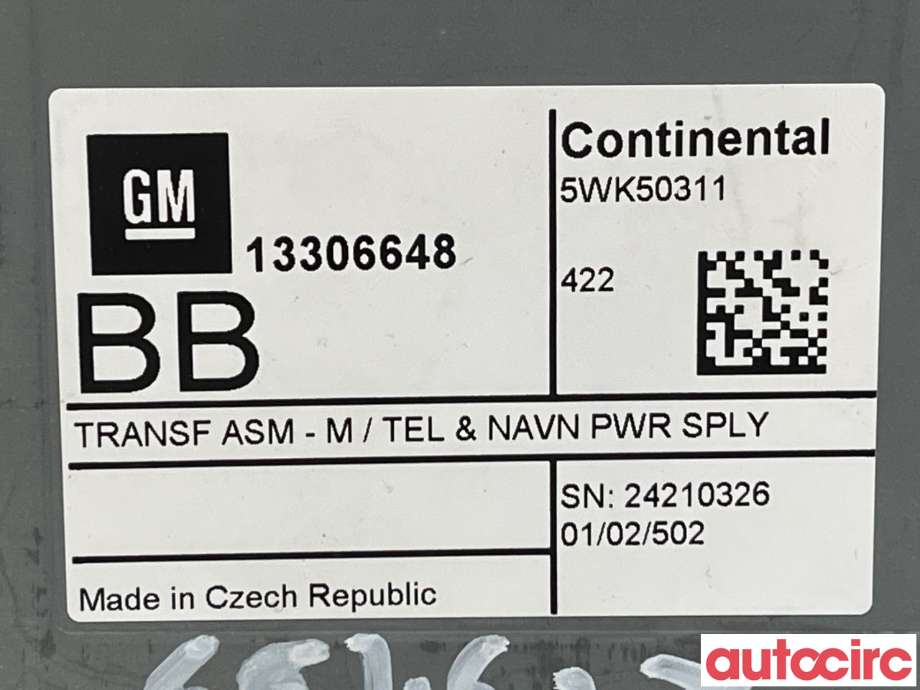 Styreenhet diverse til Opel Mokka 2012-2016 (Type I, Fase 1)  (OPEL|13306648)