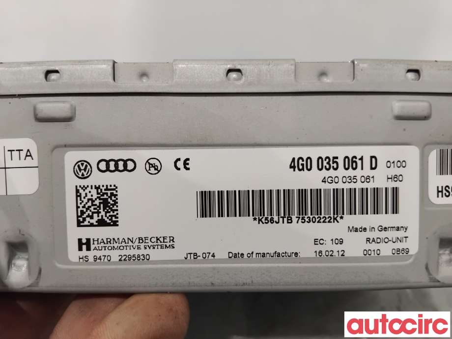 Bilstereo til Audi Q5 2012-2017 (Type I, Fase 2) (AUDI|4G0035061DX|HS9470|4G0035061D)