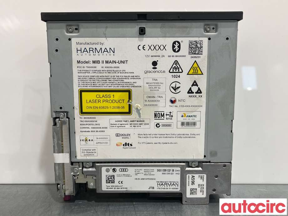 Bilstereo navigasjon til VW Passat 2015-2019 (Fase 1) (B8) (B8) (VOLKSWAGEN|3G0035021B)