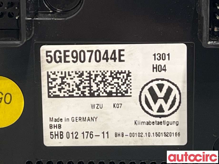 Varmeapparat betjening til VW Passat 2015-2019 (Fase 1) (B8) (B8) (VOLKSWAGEN|5GE907044AL|5GE907044E)