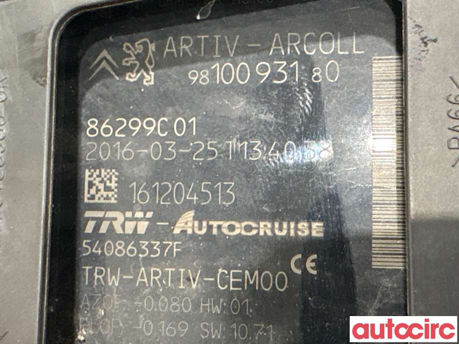 Sensor radar til Peugeot 308 2013-2021 (Type II)  (PEUGEOT|1628556880|54086337F|9810093180)