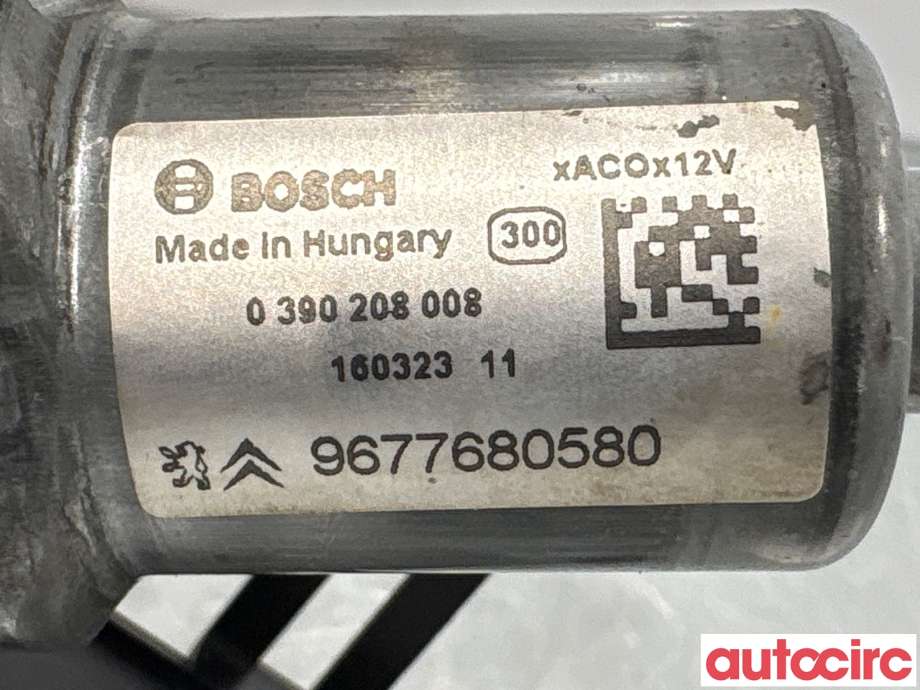 Viskermotor bakrute til Peugeot 308 2013-2021 (Type II)  (PEUGEOT|9677680580|0390208008|9819523180)