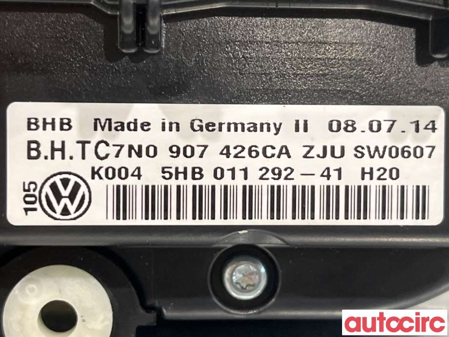 Varmeapparat betjening til VW Caddy 2010-2015 (Type III, Fase 2)  (VOLKSWAGEN|7N0907426CA)