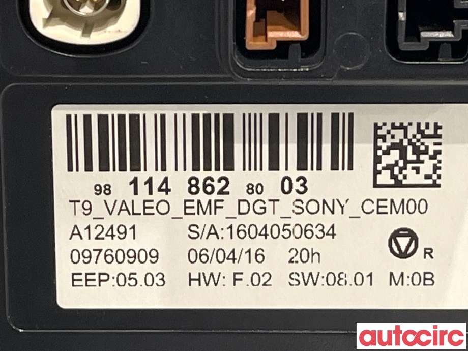 Multimedia display (MCU - Media Controller Unit) til Peugeot 308 2013-2021 (Type II) (PEUGEOT|9811486280|981148628003)