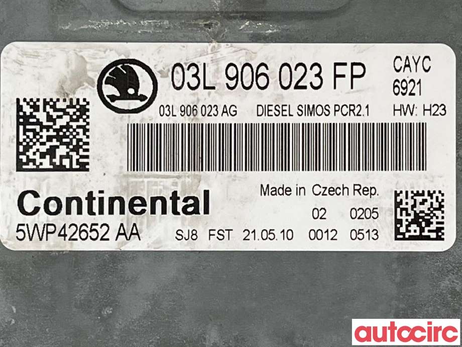 Styreenhet motor til Škoda Octavia 2009-2013 (Type II, Fase 2)  (SKODA|03L906023FP)