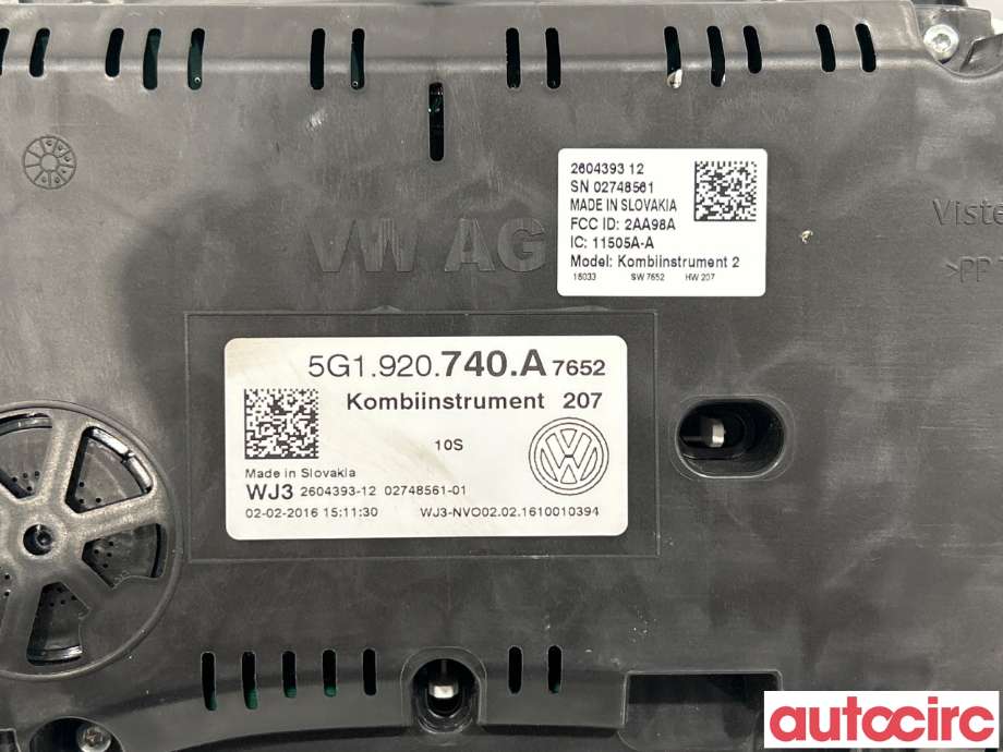 Instrumentpanel til VW Golf VII 2012-2017 (Fase 1) (VOLKSWAGEN|5G1920740A)