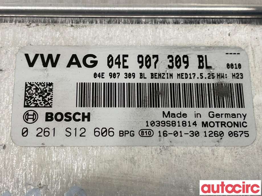 Styreenhet motor til VW Golf VII 2012-2017 (Fase 1)  (VOLKSWAGEN|04E906027GR|0261S12606|04E907309BL)