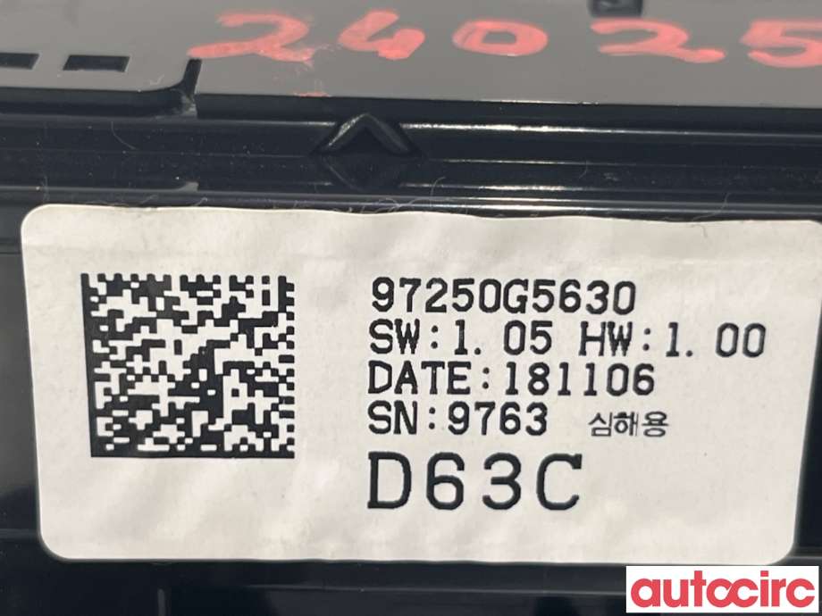 Varmeapparat betjening til Kia Niro 2016-2021  (KIA|97250G5630CA||97250G5630)
