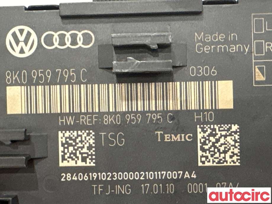 Styreenhet dør venstre foran til Audi Q5 2012-2017 (Type I, Fase 2)  (AUDI|8K0959795G||8K0959795C)