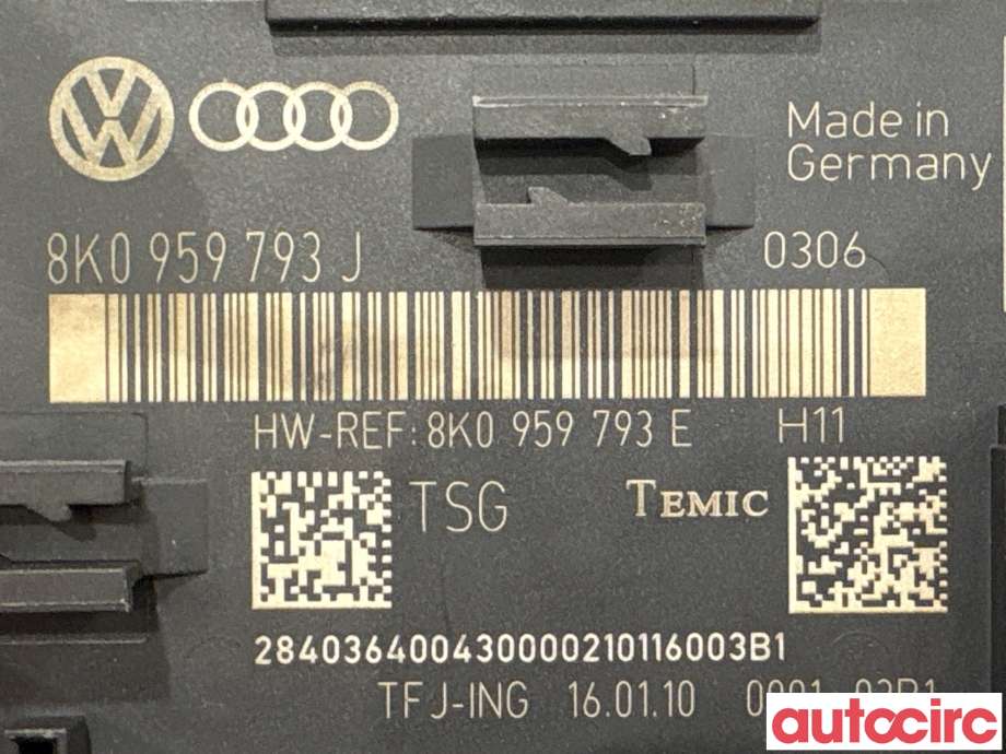 Styreenhet dør venstre foran til Audi Q5 2012-2017 (Type I, Fase 2)  (AUDI|8K0959793R||8K0959793J)