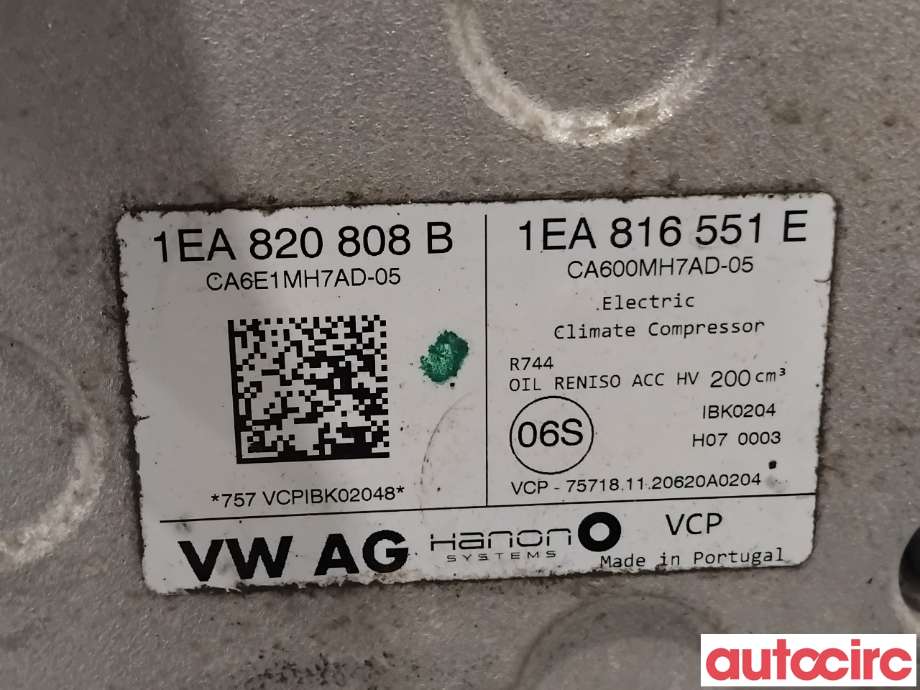 Aircondition kompressor til VW ID.4 2020-->>  (VOLKSWAGEN|1EA820808B|1EA816551E|1EA820808H)