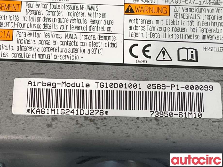 Airbag kne til Suzuki SX4 S-CROSS 2013-->> (Type II)  (SUZUKI|73950-61M10-5PK|73950-61M10)