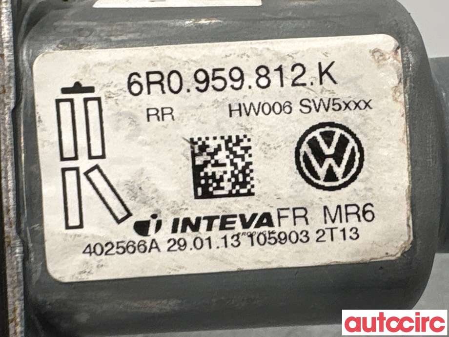 Ruteheis høyre bak til Škoda Fabia 2010-2014 (Type II, Fase 2)  (SKODA|6R0959812D||6R0959812K)
