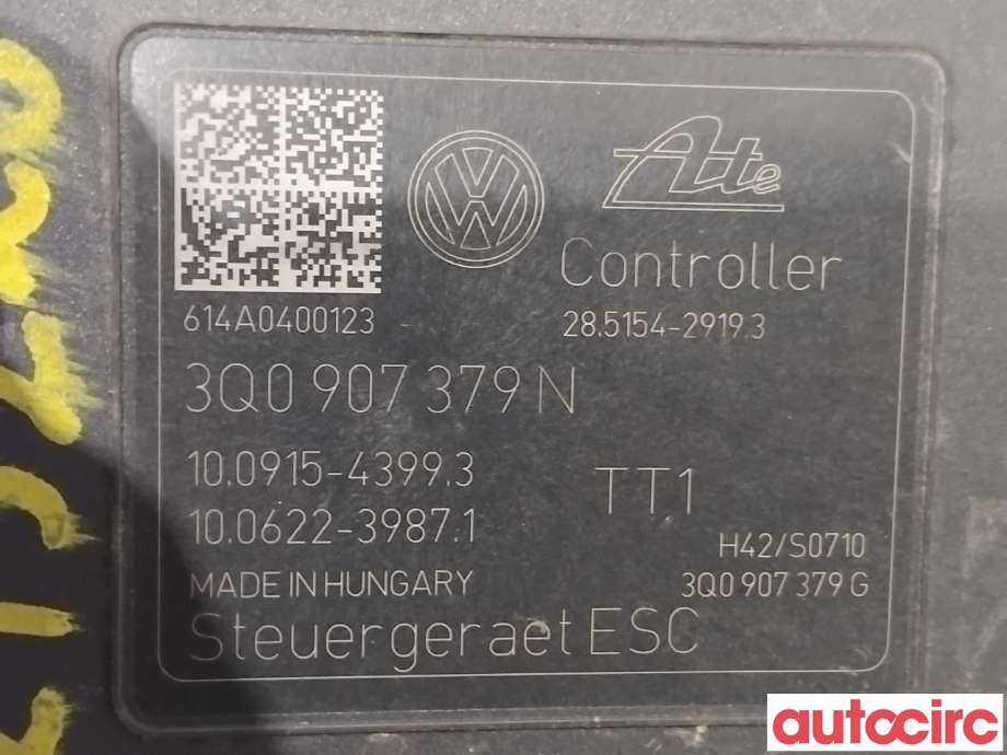 ABS sentral til VW Passat 2015-2019 (Fase 1) (B8) (B8) (VOLKSWAGEN|3Q0614517N|100915-43993|3Q0614517AB)
