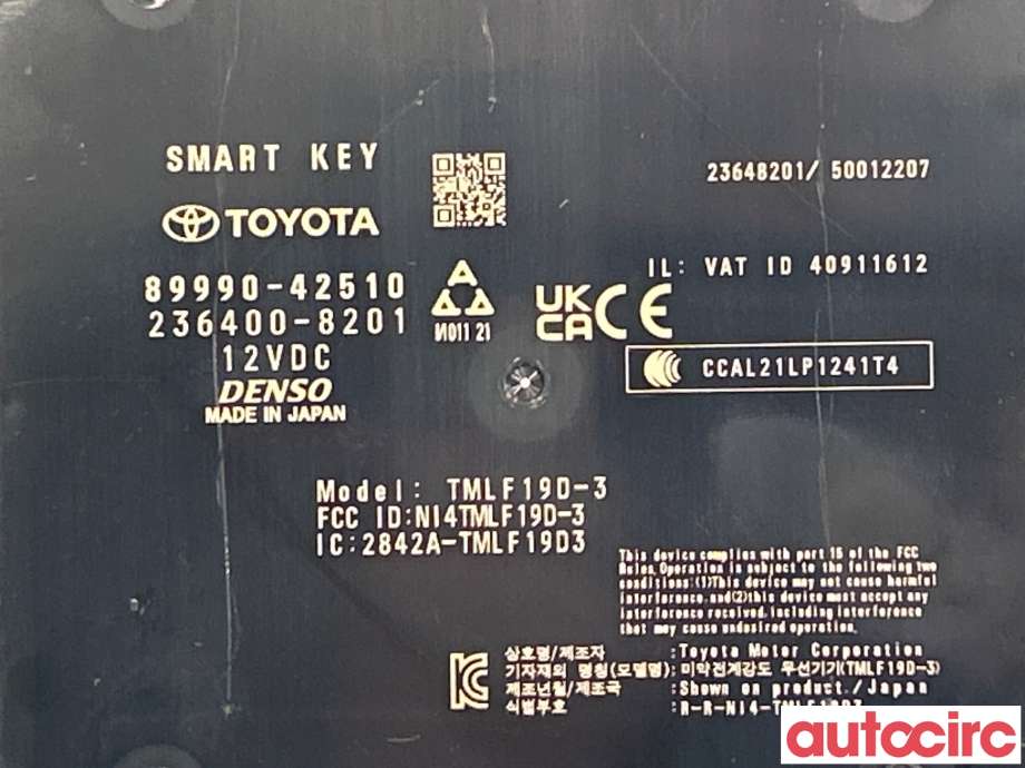 Styreenhet nøkkelfri/keyless til Toyota bZ4X 2022-->>  (TOYOTA|899H042370|2364008201|8999042510)