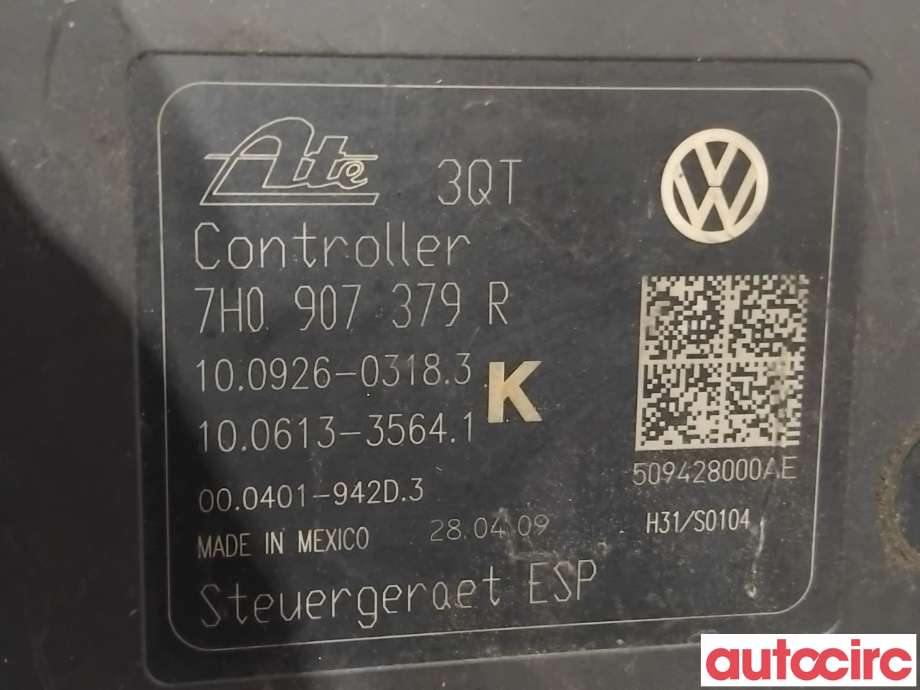 ABS sentral til VW Transporter / Caravelle 2009-2015 (Fase 2) (T5) (T5) (VOLKSWAGEN|7H0614517B|100926-03183)