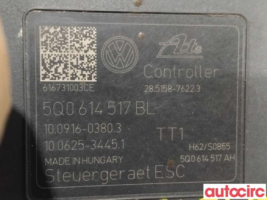 ABS sentral til VW Passat 2015-2019 (Fase 1) (B8) (B8) (VOLKSWAGEN|5Q0614517BL|100916-03803|5Q0614517DB)
