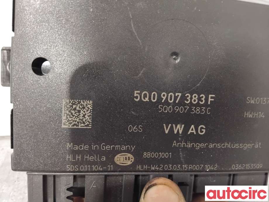 Styreenhet hengerfeste til VW Golf VII 2012-2017 (Fase 1) (VOLKSWAGEN|5Q0907383N|5DS011104-11|5Q0907383F)