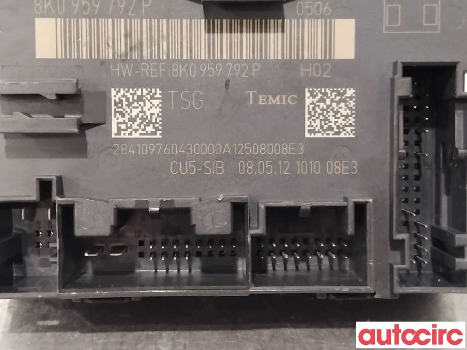 Styreenhet dør venstre foran til Audi A4 2007-2014 (Type IV) (B8) (B8) (AUDI|8K0959792R||8K0959792P)