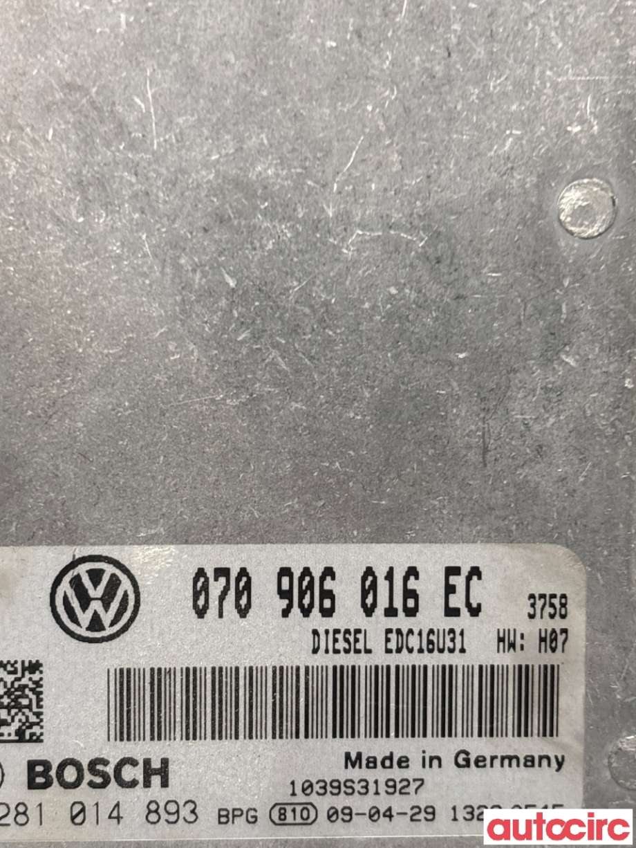 Styreenhet motor til VW Transporter / Caravelle 2009-2015 (Fase 2) (T5) (T5) (VOLKSWAGEN|070906016EC|)