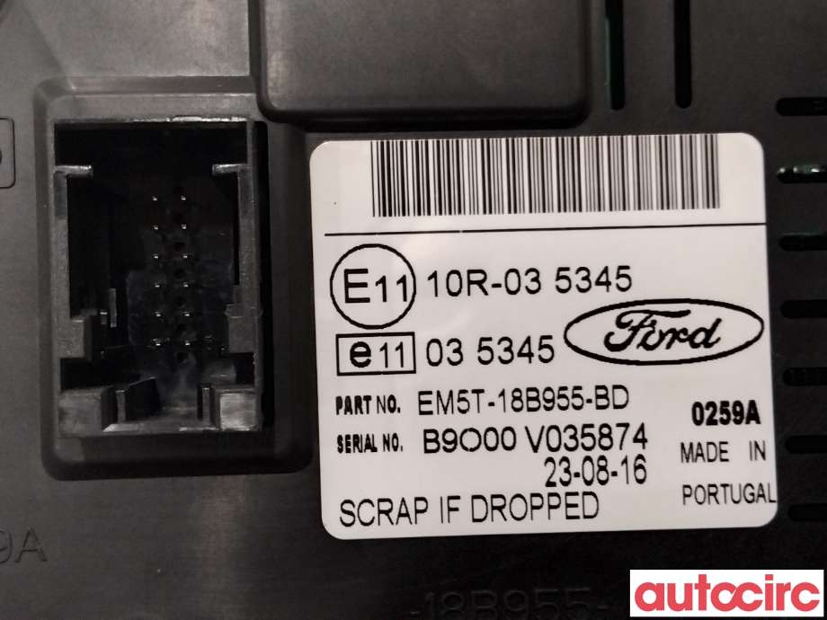 Multimedia display (MCU - Media Controller Unit) til Ford Transit Connect 2013-2018 Type II, Fase 1  (FORD|2014481||EM5T-18B955-BD)