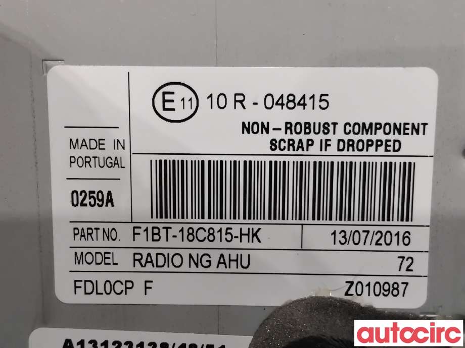 Bilstereo til Ford Transit Connect 2013-2018 Type II, Fase 1  (FORD|2335493||F1BT-18C815-HK)