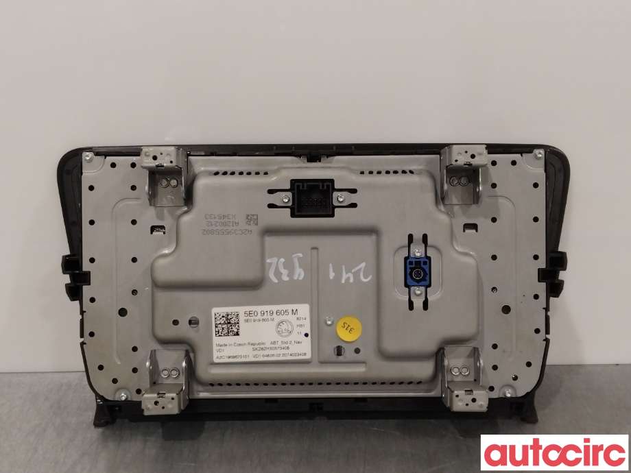 Multimedia display (MCU - Media Controller Unit) til Škoda Octavia 2017-2020 (Type III, Fase 2) (SKODA|5E0919605M)