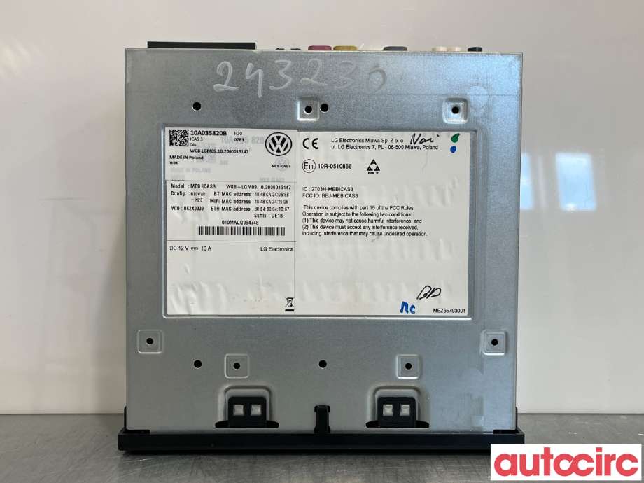 Bilstereo navigasjon til VW ID.4 2020-->>  (VOLKSWAGEN|10A035820M|MEBICAS3|10A035820B)