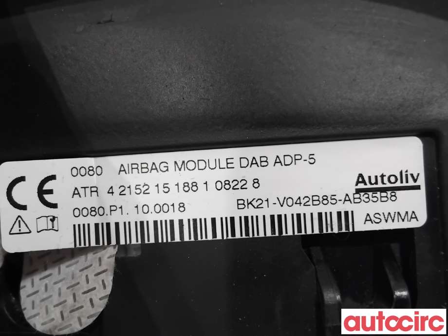 Airbag rattpute til Ford Transit Custom 2013-2023 (Type I)  (FORD|1763190||BK21-V042B85-AB35B8)