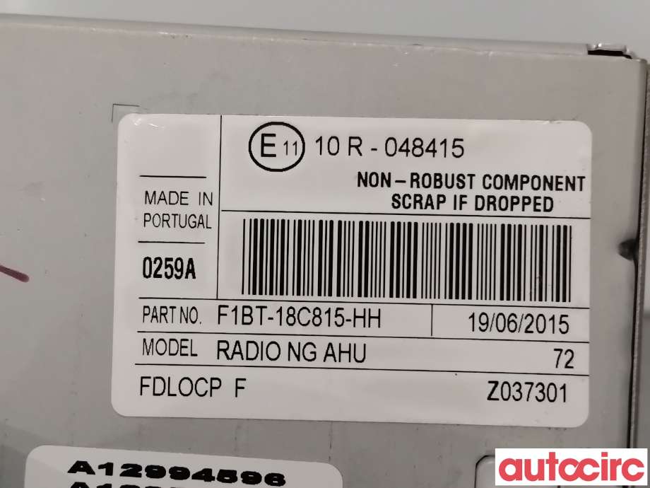 Bilstereo til Ford Transit Custom 2013-2023 (Type I)  (FORD|2335493||F1BT-18C815-HH)