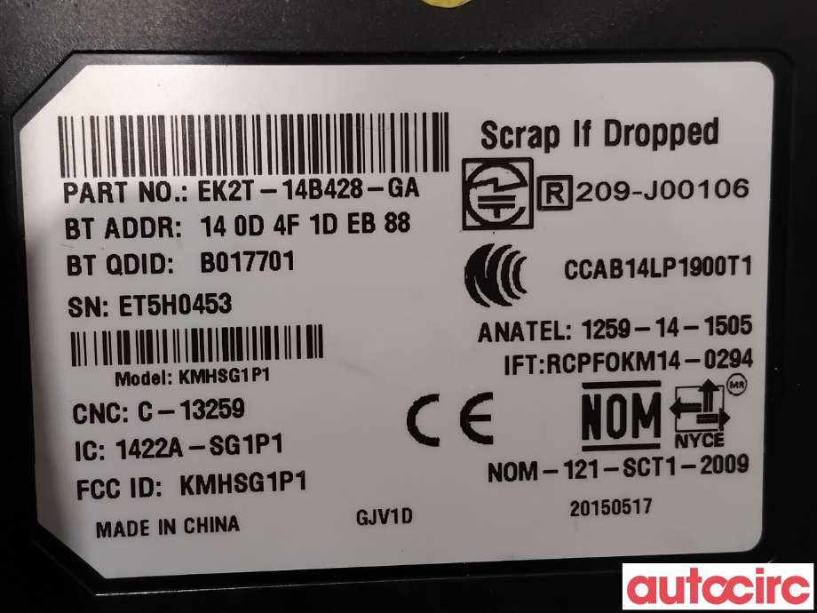 Styreenhet diverse til Ford Transit Custom 2013-2023 (Type I) (FORD|2117587||EK2T-14B428-GA)