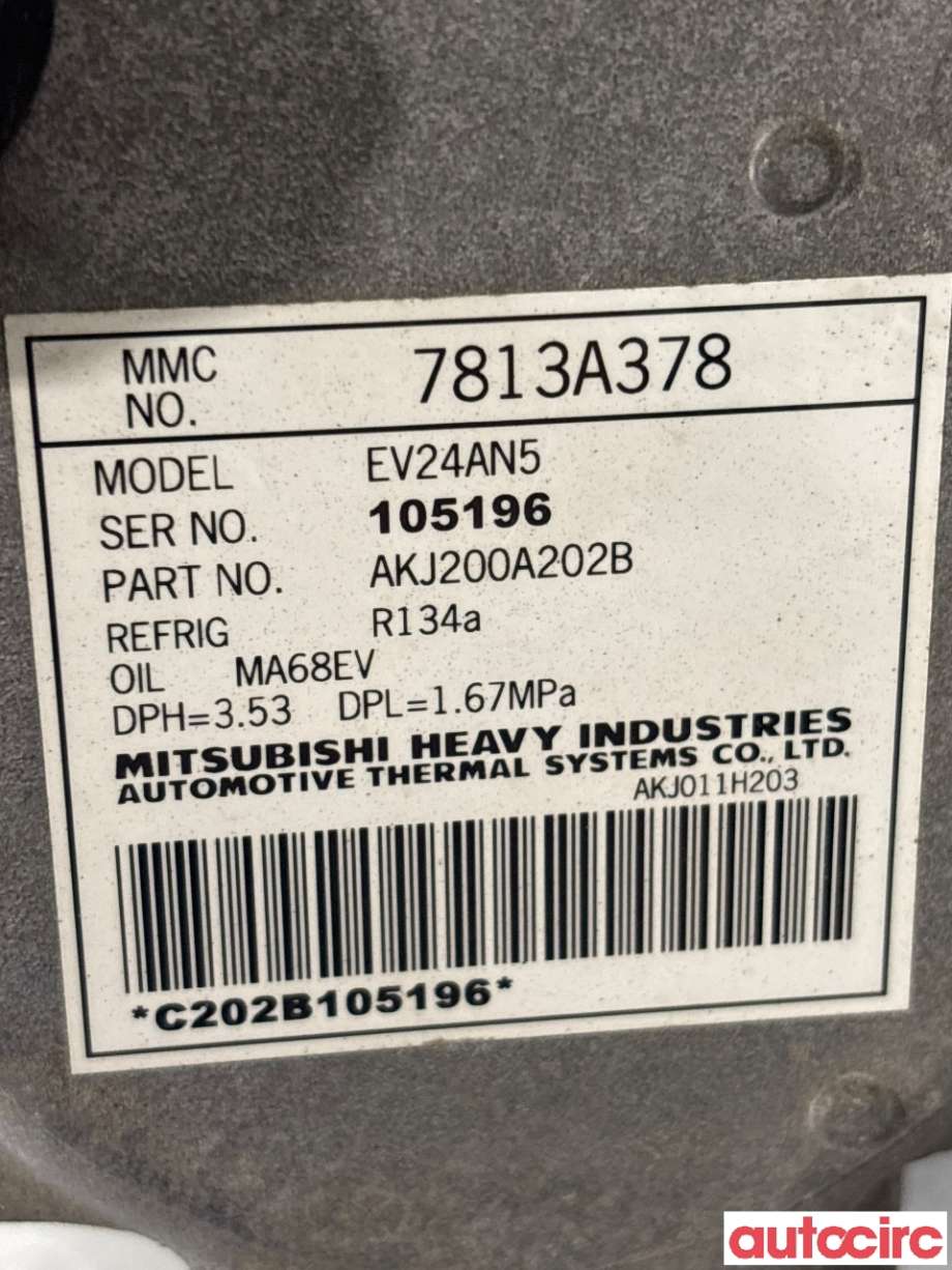 Aircondition kompressor til Mitsubishi Outlander 2012-2015 (Type III, Fase 1)  (MITSUBISHI|7813A483|AKJ200A202B|7813A378)