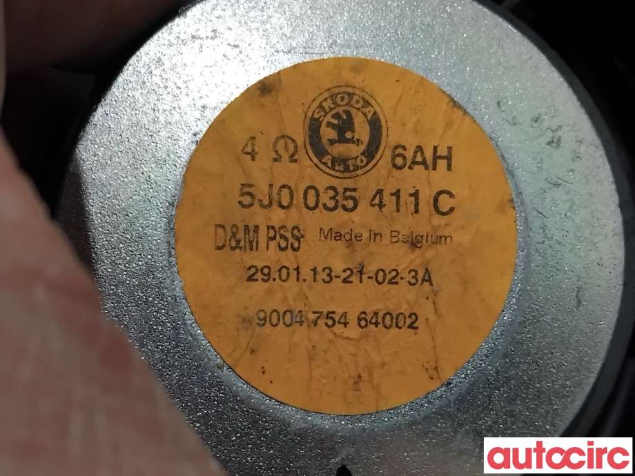 Bilstereo høyttaler til Škoda Fabia 2010-2014 (Type II, Fase 2)  (SKODA|1Z0035411C|900475464002|5L0035411J)