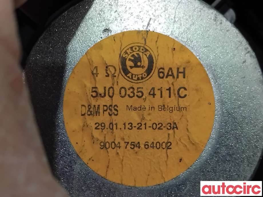Bilstereo høyttaler til Škoda Fabia 2010-2014 (Type II, Fase 2)  (SKODA|1Z0035411C|900475464002|5L0035411J)
