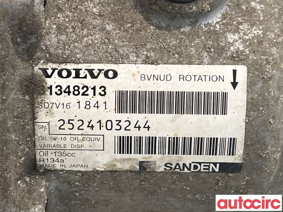 Aircondition kompressor til Volvo V60 2010-2013 (Type I, Fase 1)  (VOLVO|36001128|31348213)