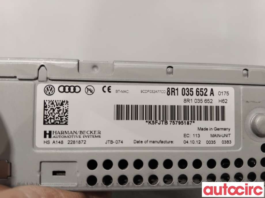 Bilstereo navigasjon til Audi A4 2007-2014 (Type IV) (B8) (B8) (AUDI|8R1035652A|HSA148)