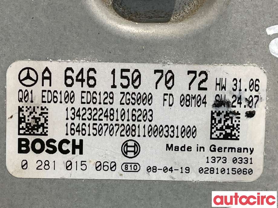 Styreenhet motor til Mercedes Vito/Viano 2004-2010 (Fase 1) (W639) (W639) (MERCEDES|A6461507072)