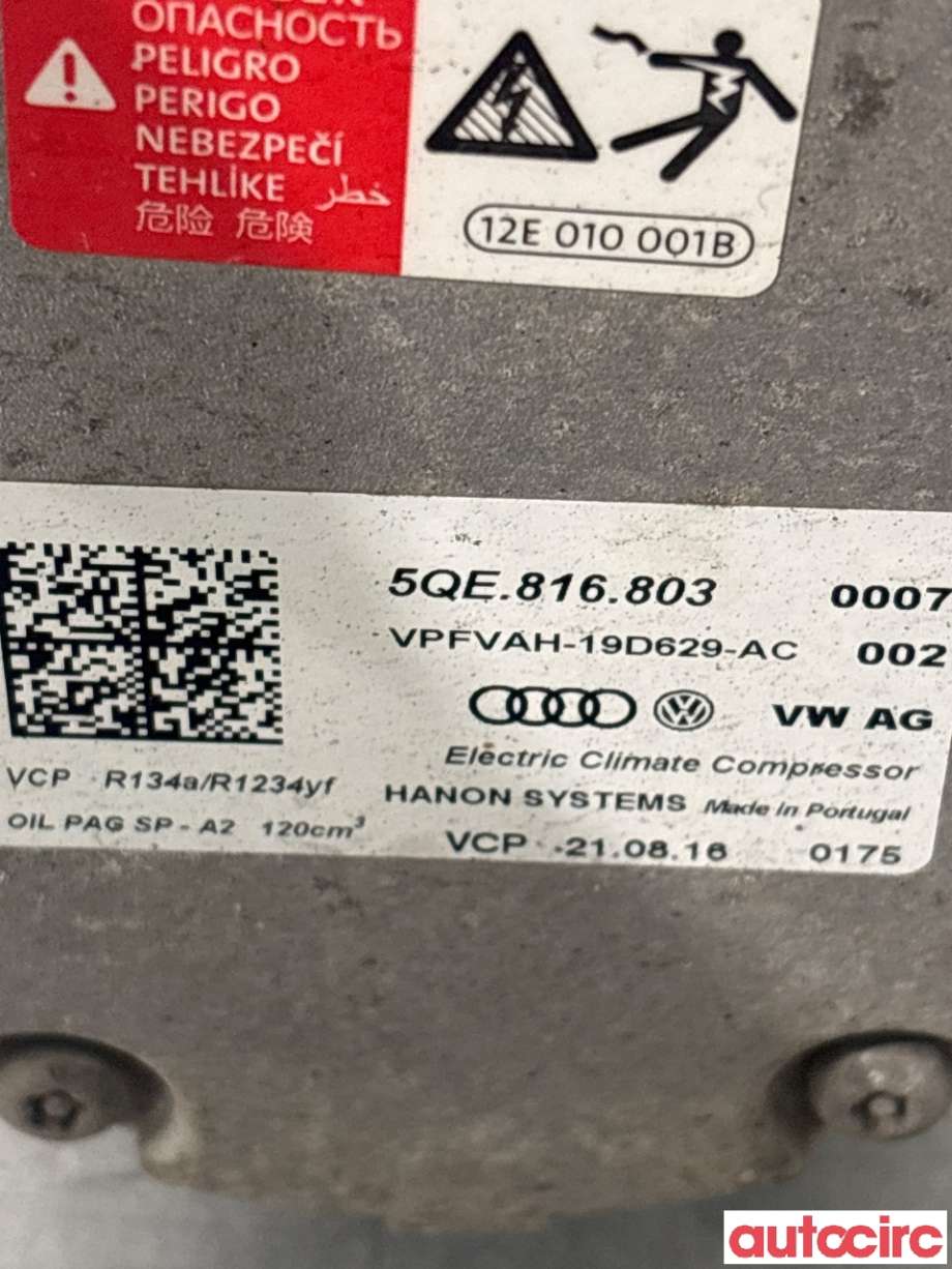 Aircondition kompressor til VW Passat 2015-2019 (Fase 1) (B8) (B8) (VOLKSWAGEN|5QE816803|)