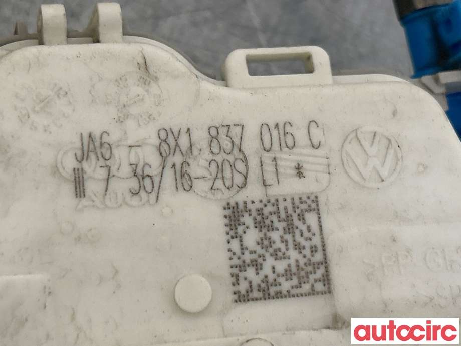 Låsekasse høyre foran til Audi A3 2016-2020 (Type III, Fase 2)  (AUDI|8X1837016C|8V0837205A)