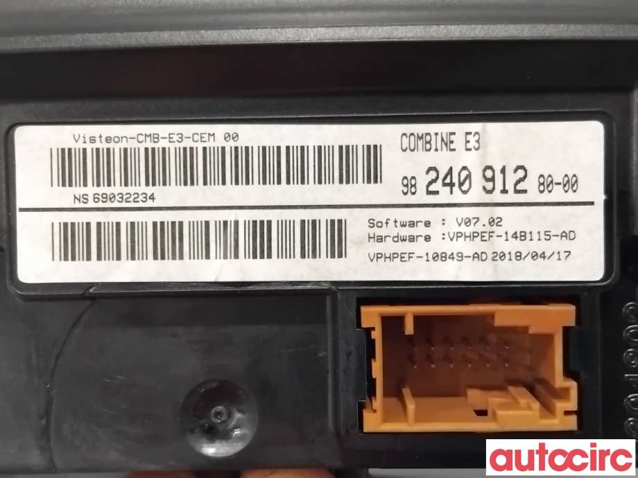 Instrumentpanel til Citroën C4, Cactus 2018-2021 (Fase 2) (CITROEN|9824091280|VPHPEF-10849-AD|9830087680)