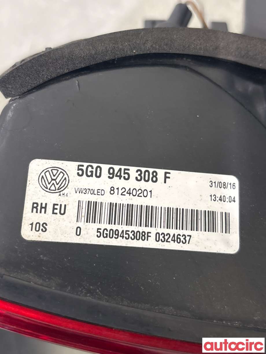 Baklykt høyre indre til VW e-Golf 2014-2017 (Fase 1) (VOLKSWAGEN|5G0945308F|)